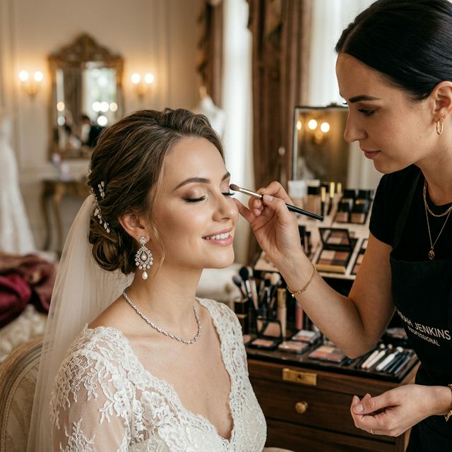 Bridal dressing and styling services at Salon Liyasaraniya